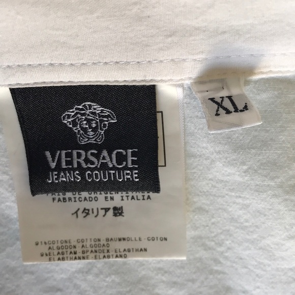 Versace 💎Men's White Shirt Long Sleeves XL /US:M - Picture 8 of 8